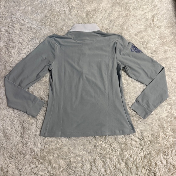 Women’s Medium Grey Romfh Long Sleeve Horseback Riding Show Shirt - Picture 3 of 5
